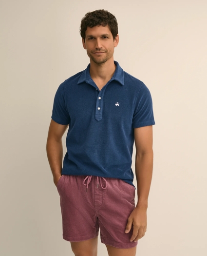Cotton Blend Terry Cloth Polo Shirt, image 1