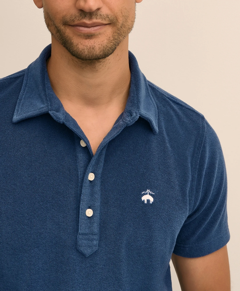 Cotton Blend Terry Cloth Polo Shirt, image 2