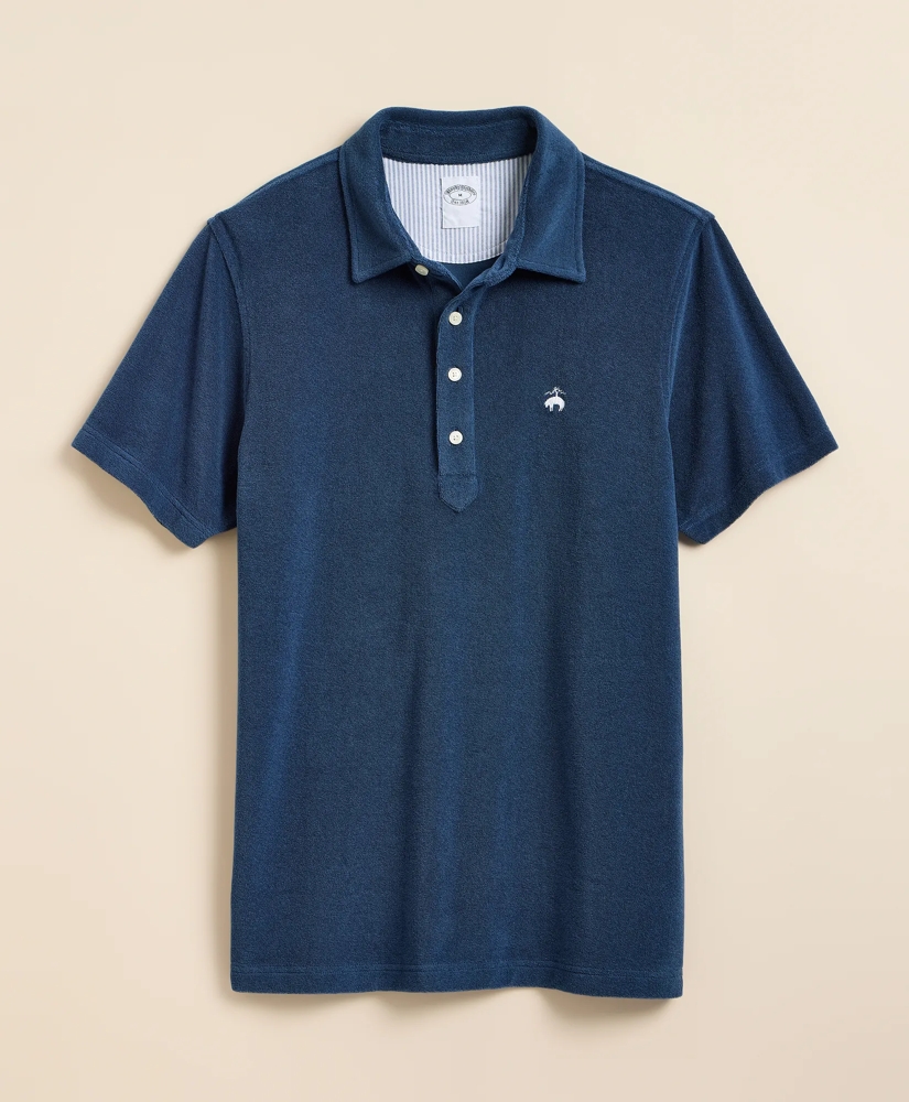Cotton Blend Terry Cloth Polo Shirt, image 3