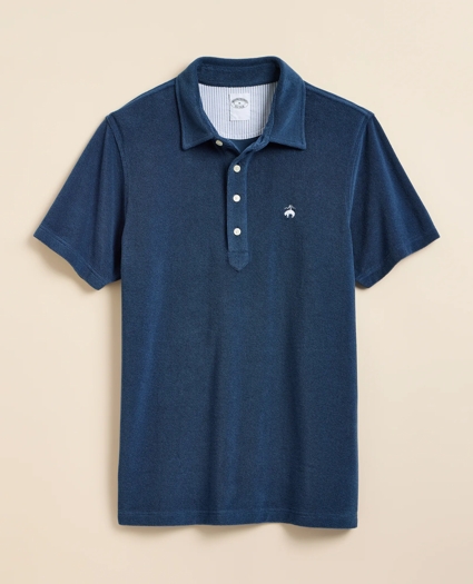Cotton Blend Terry Cloth Polo Shirt, image 3
