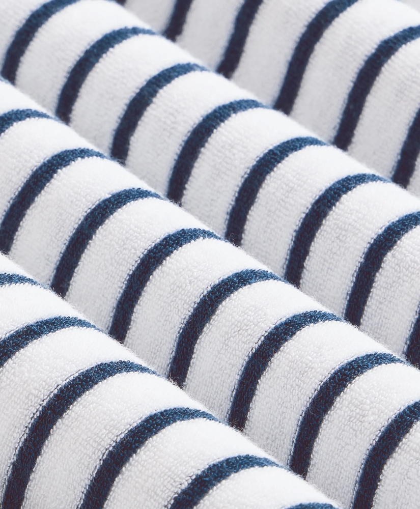 Cotton Blend Terry Cloth Stripe Polo Shirt, image 3