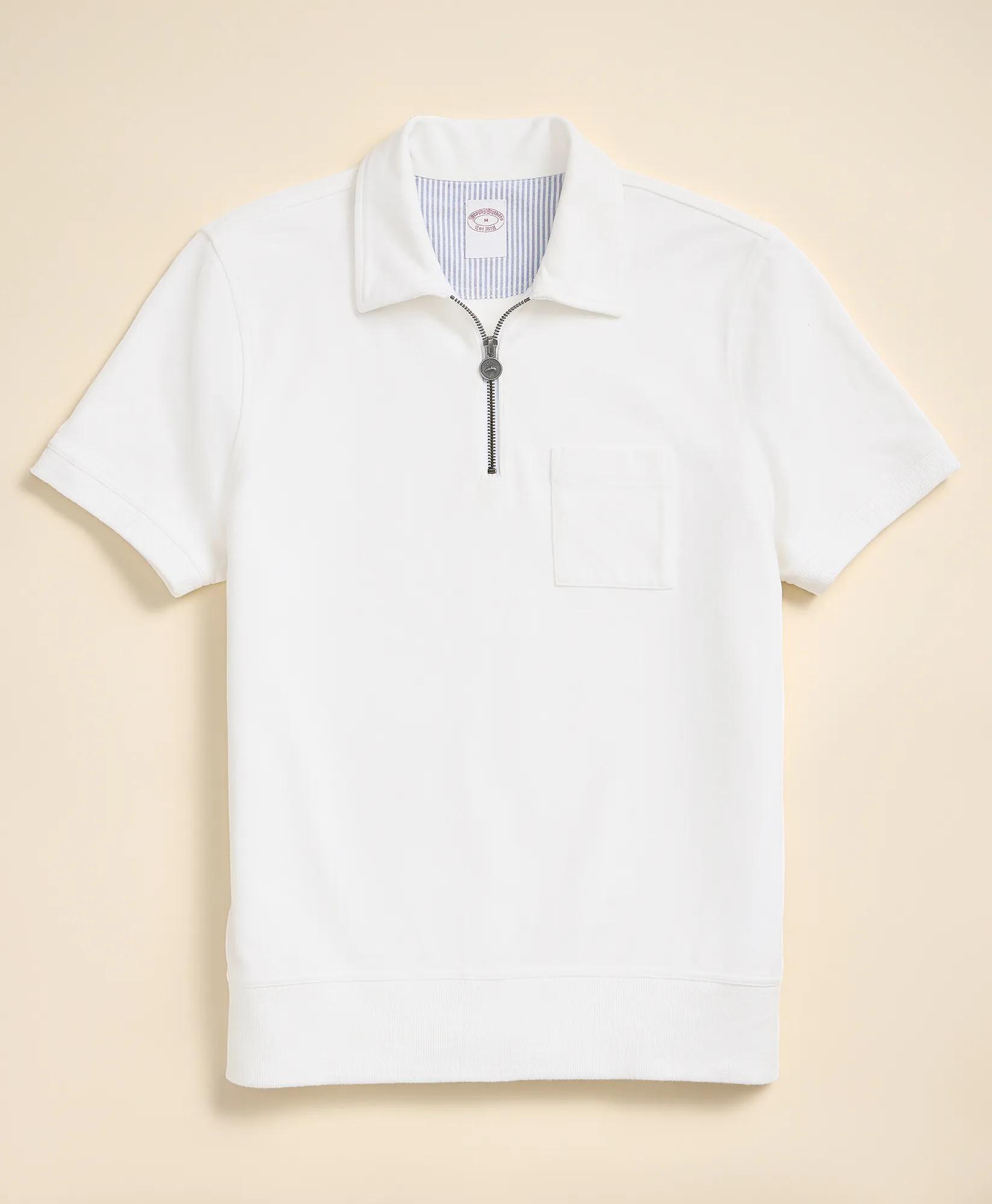 Cotton Sueded-Jersey Quarter-Zip, image 1