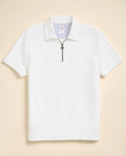 Cotton Sueded-Jersey Quarter-Zip, image 1