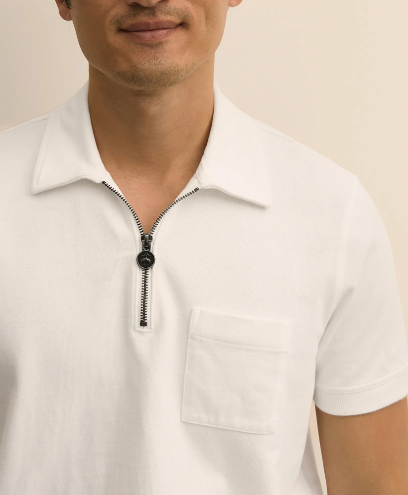 Cotton Sueded-Jersey Quarter-Zip, image 2