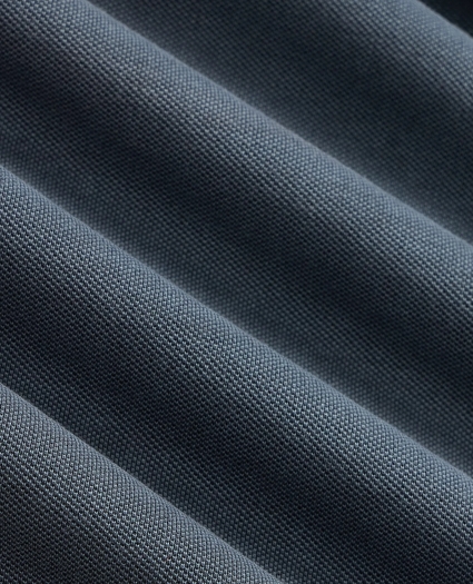 Cotton Pique Garment-Dyed Johnny Collar Polo Shirt, image 3