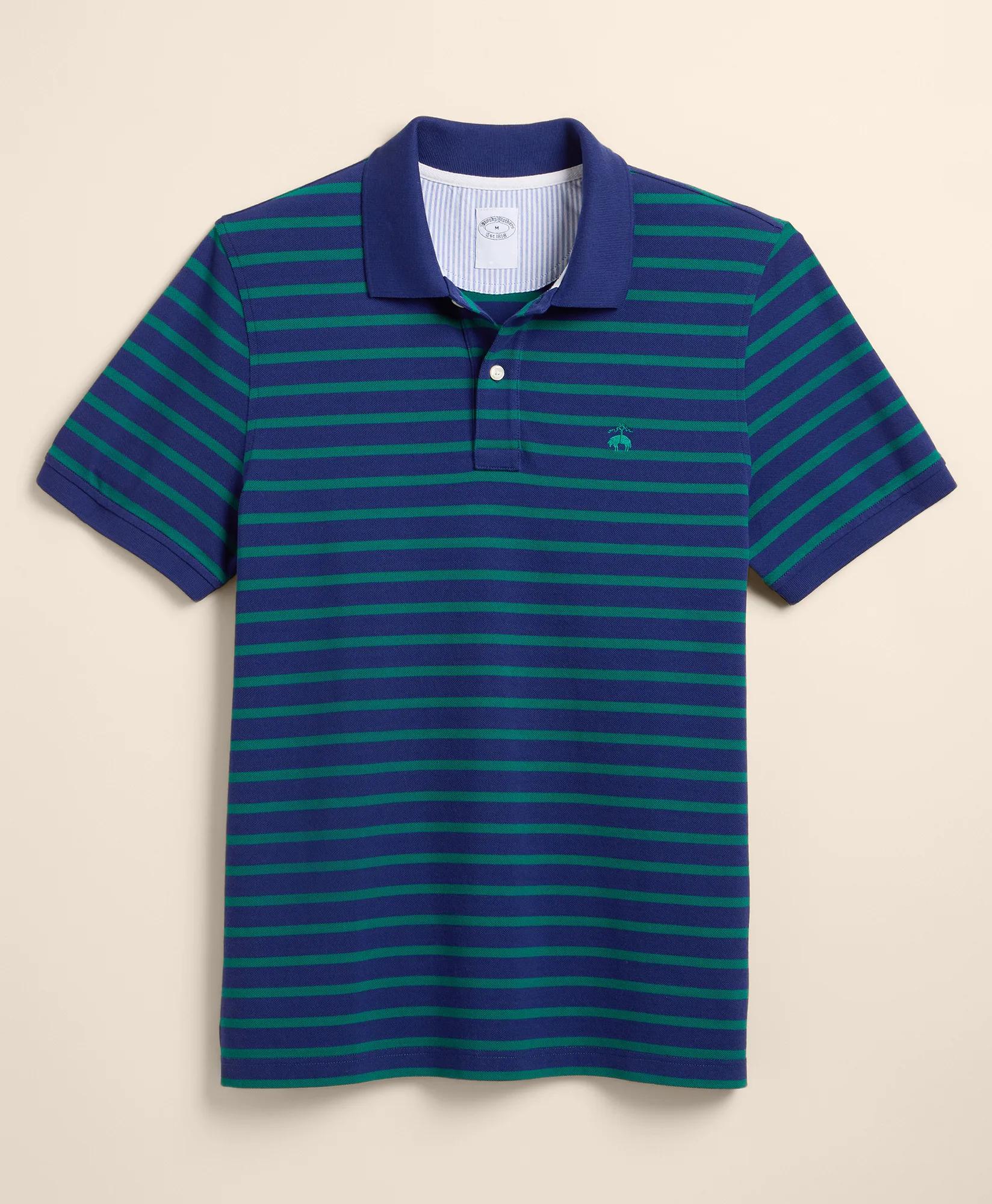 Golden Fleece&reg; Stretch Supima&reg; Cotton Short-Sleeve Striped Polo, image 1
