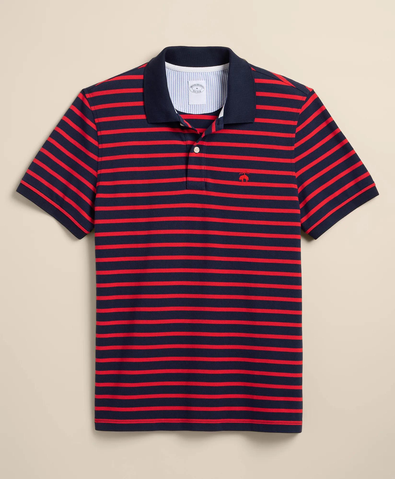 Golden Fleece&reg; Stretch Supima&reg; Cotton Short-Sleeve Striped Polo, image 1