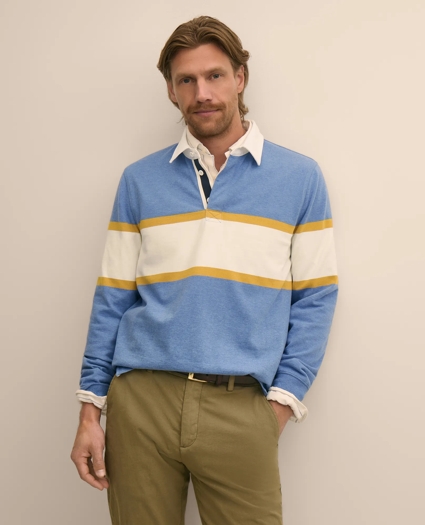Cotton Chest-Stripe Rugby Shirt, image 1
