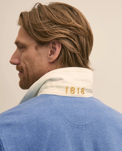 Cotton Chest-Stripe Rugby Shirt, image 5