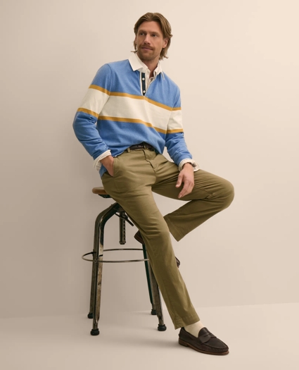 Cotton Chest-Stripe Rugby Shirt, image 2