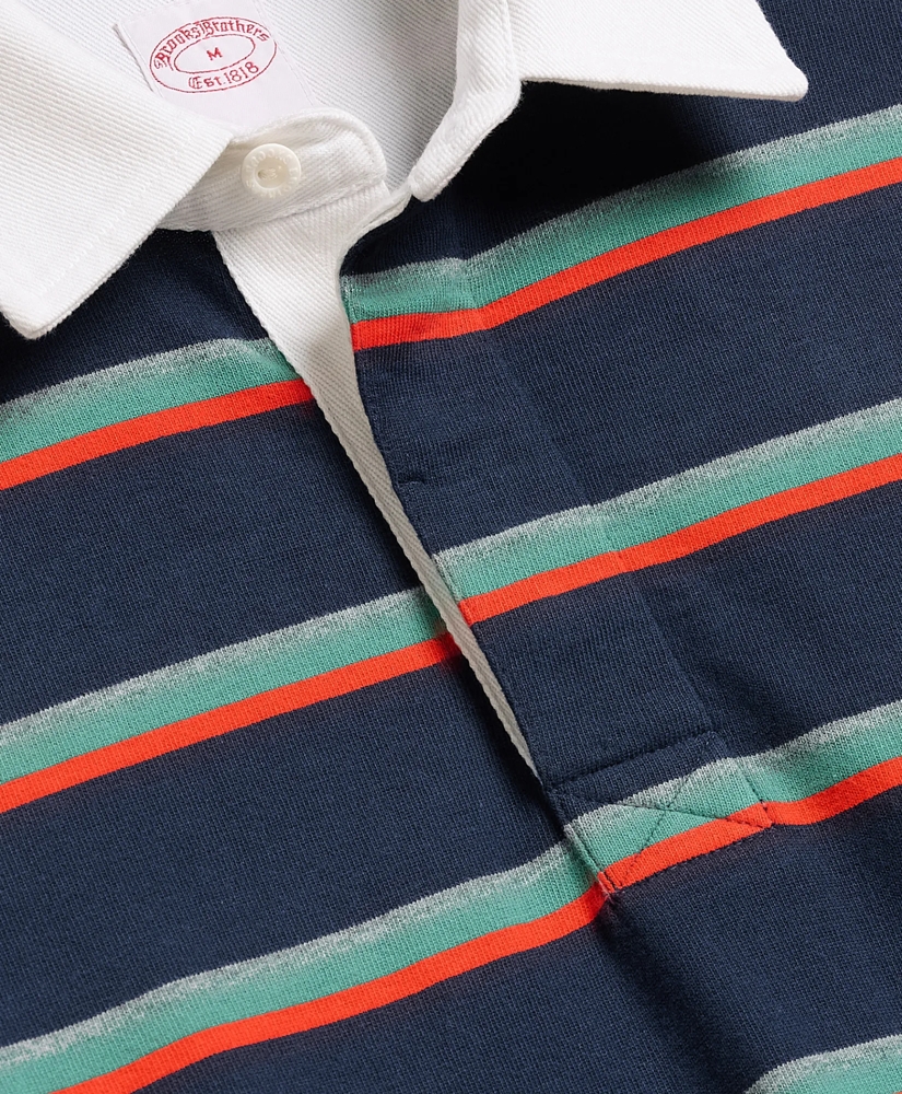 Cotton Dual-Color Striped Rugby Shirt, image 6