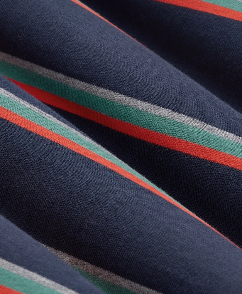 Cotton Dual-Color Striped Rugby Shirt, image 7
