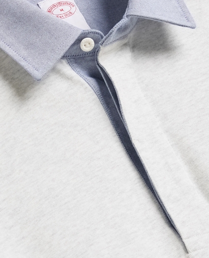 Cotton Denim Collar Rugby Shirt, image 2