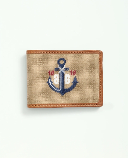 Smathers & Branson Cotton Needlepoint Anchor Wallet, image 1
