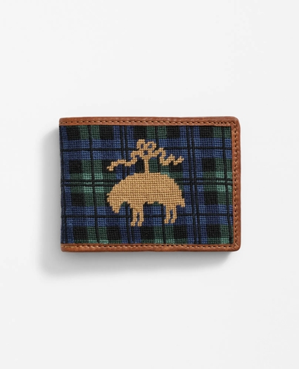 Smathers & Branson Cotton Needlepoint Golden Fleece® Black Watch Wallet, image 1