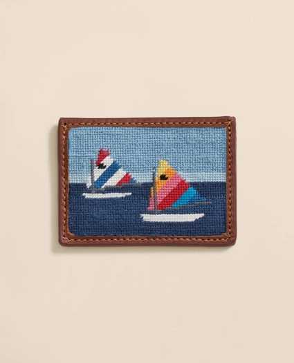 Smathers & Branson Needlepoint Sailboat Card Case, image 1