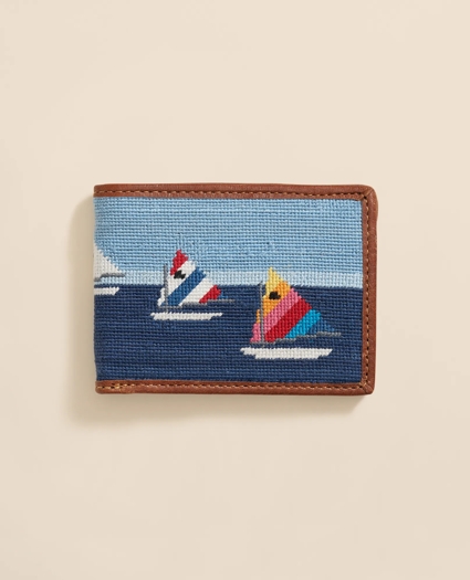Smathers & Branson Needlepoint Sailboat Wallet, image 1