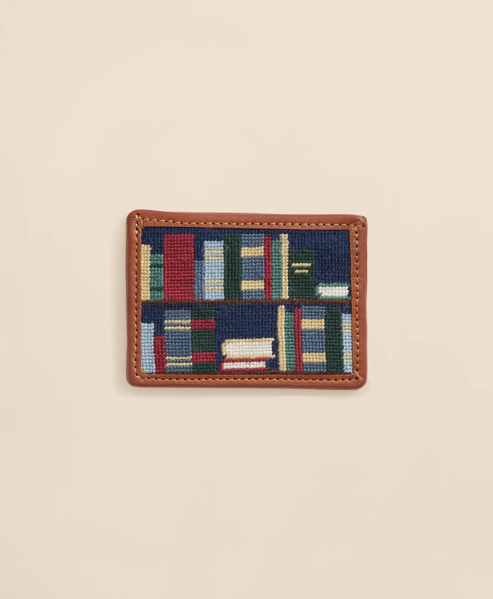 Smathers & Branson Needlepoint Bookshelf Card Case, image 1