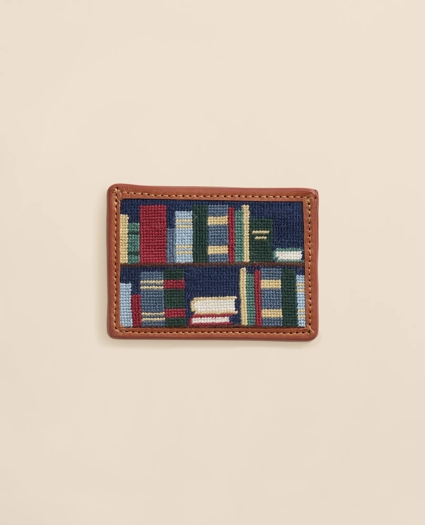 Smathers & Branson Needlepoint Bookshelf Card Case, image 1