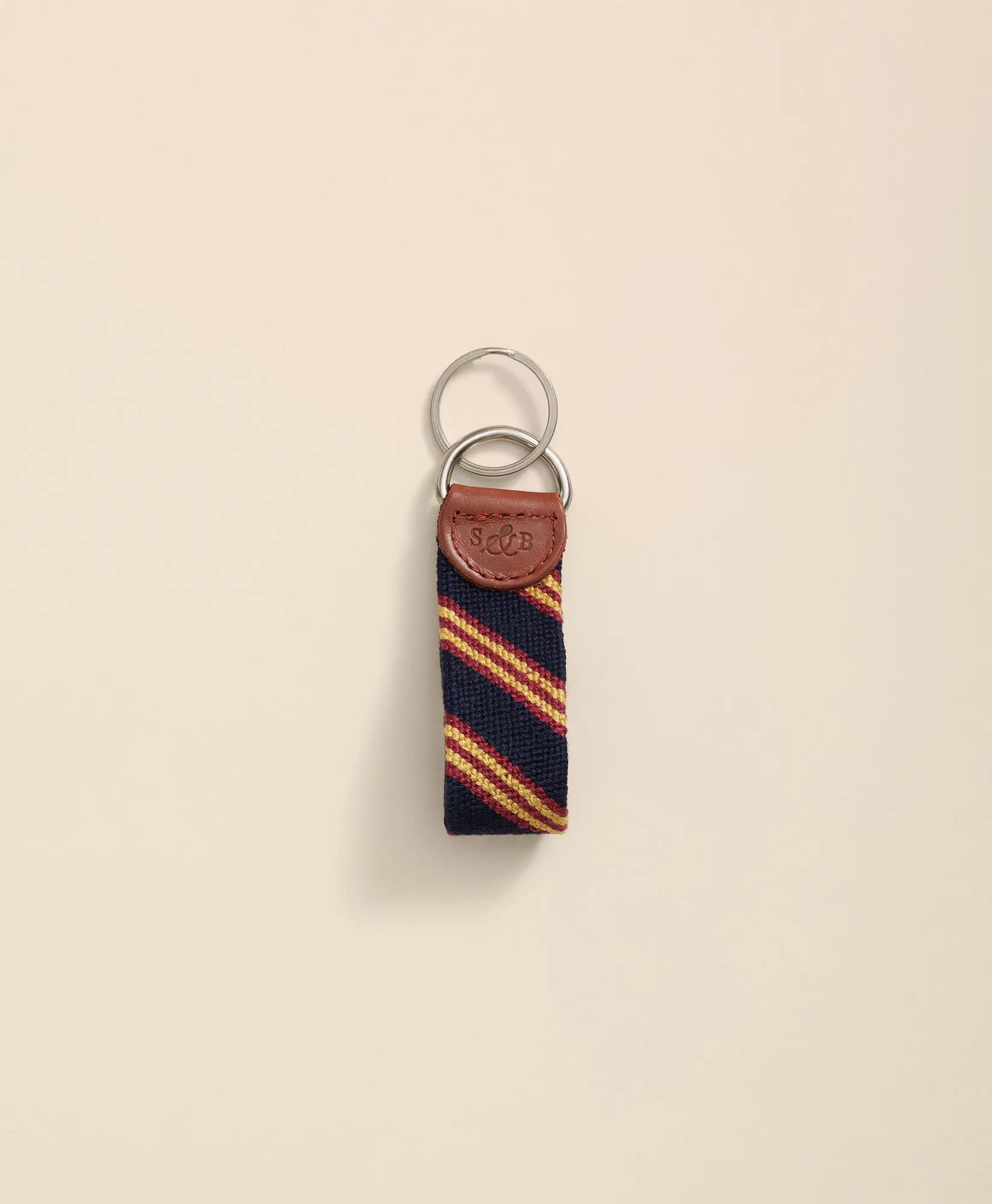 Smathers & Branson Needlepoint Rep Stripe Key Fob, image 1