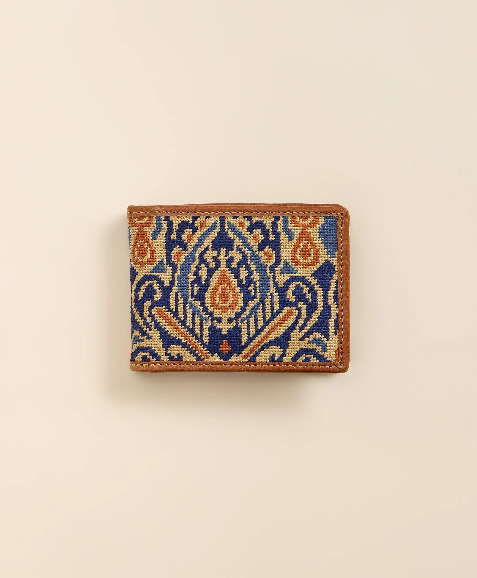 Smathers & Branson Needlepoint Ikat Pattern Wallet, image 1