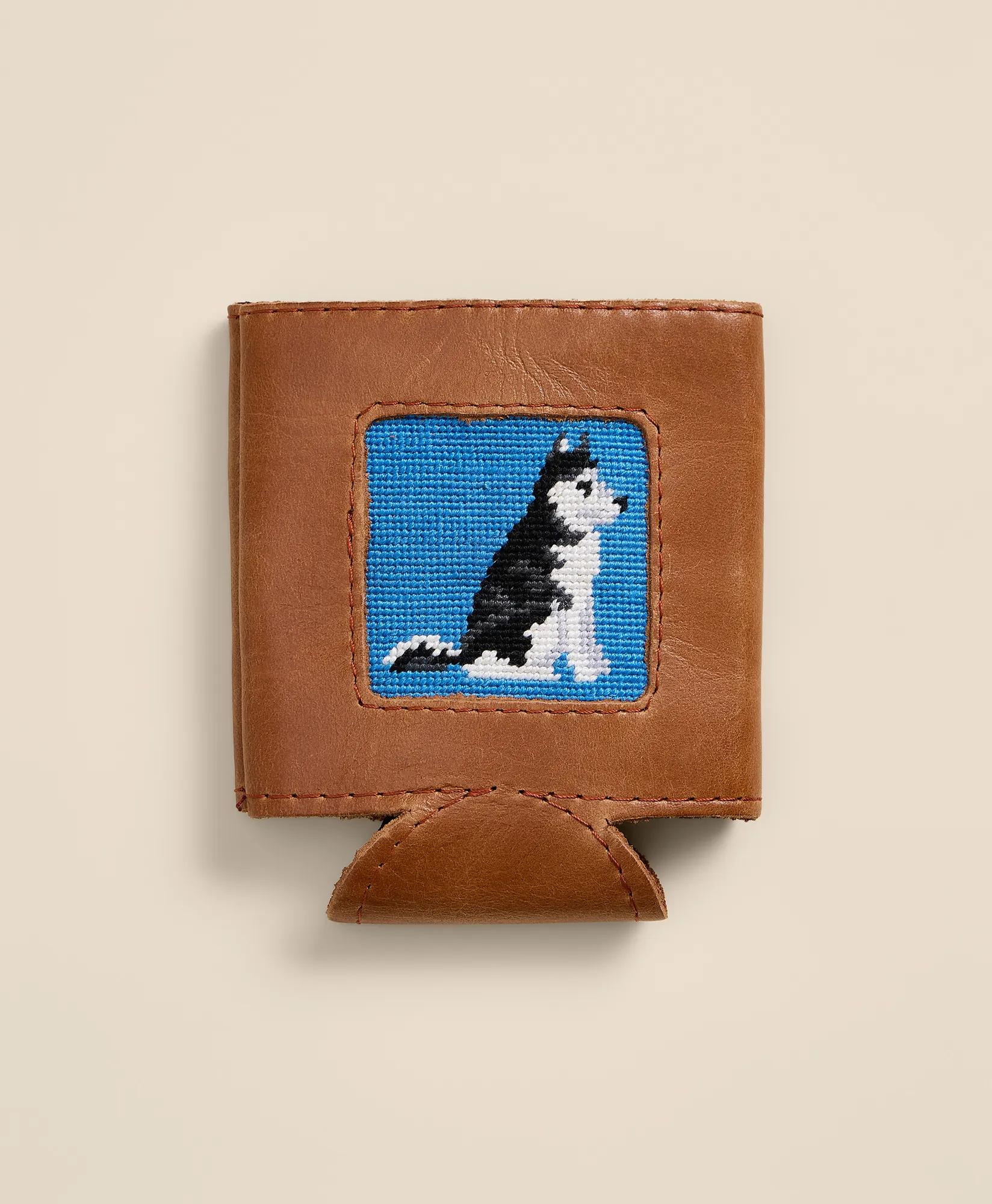 Smathers & Branson Needlepoint Husky Can Cooler, image 1