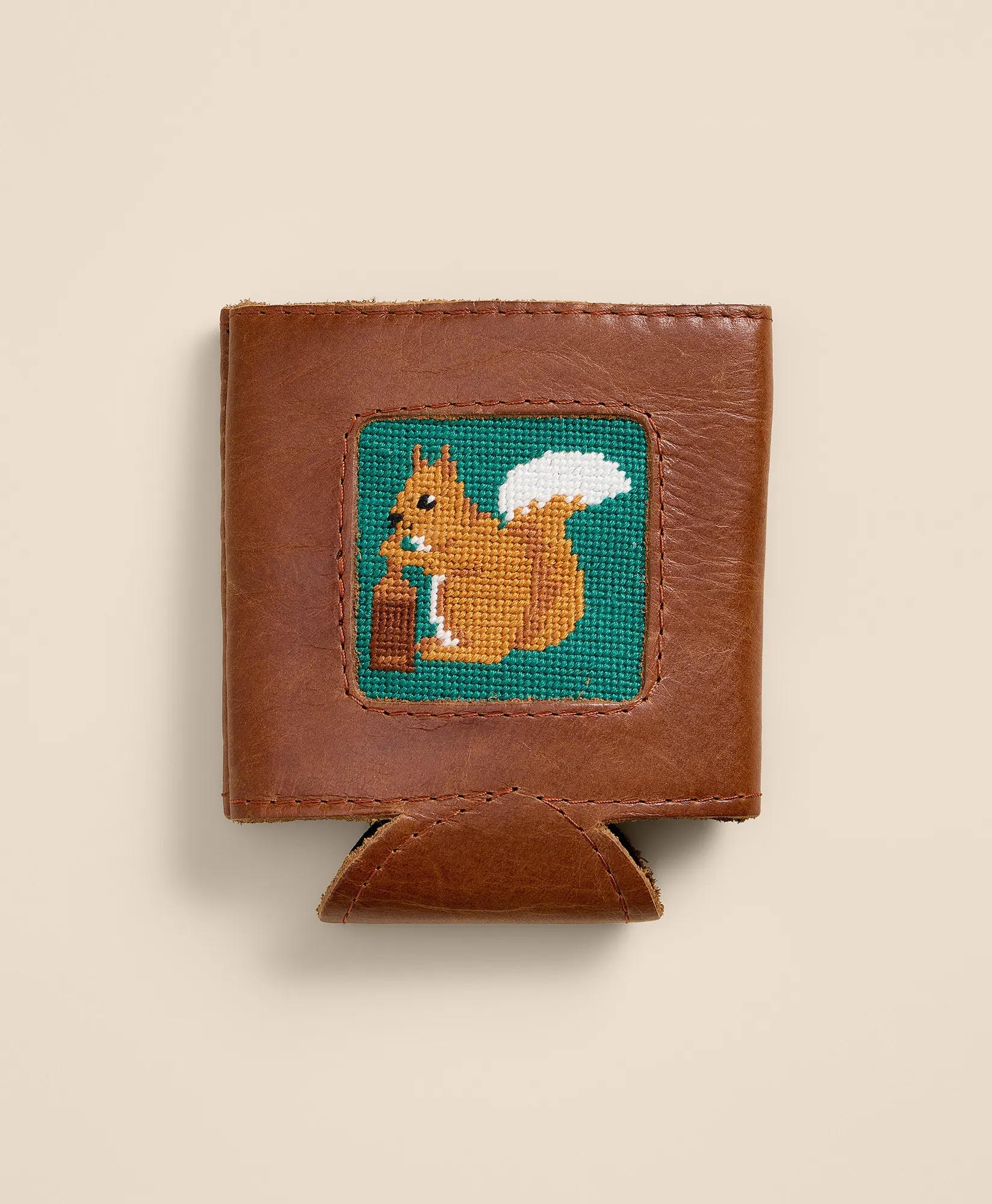 Smathers & Branson Needlepoint Squirrels Can Cooler, image 1