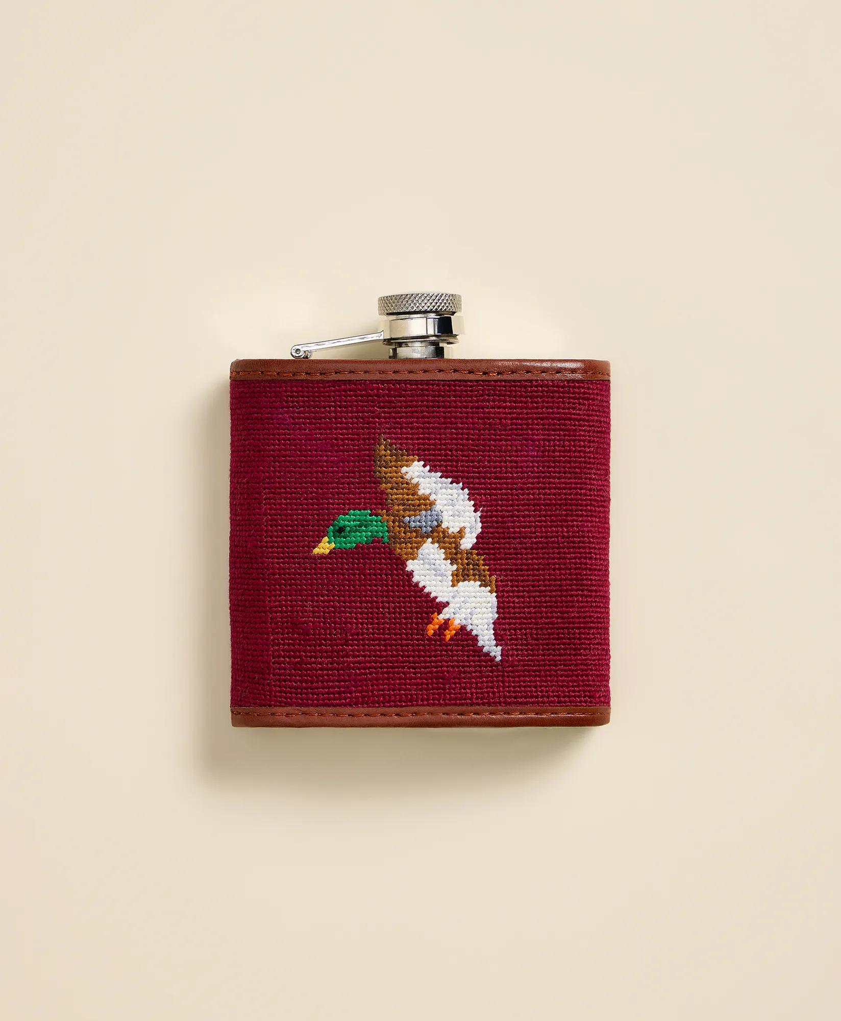 Smathers & Branson Needlepoint Mallard Flask, image 1