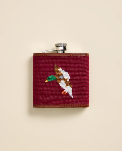 Smathers & Branson Needlepoint Mallard Flask