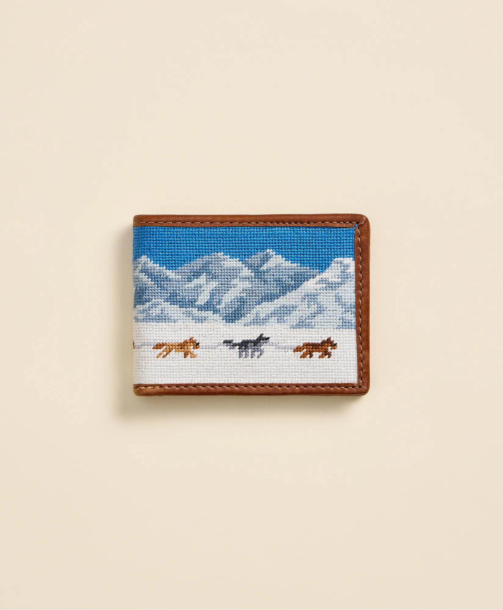 Smathers & Branson Needlepoint Dog Sledding Wallet, image 1