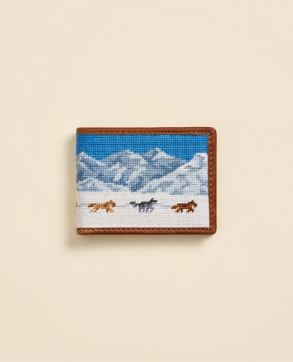 Smathers & Branson Needlepoint Dog Sledding Wallet