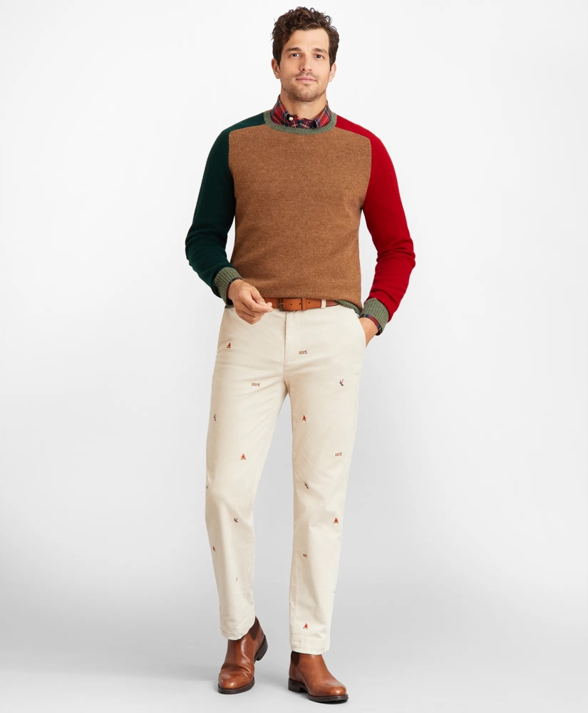Clark Fit Embroidered Corduroy Pants, image 2