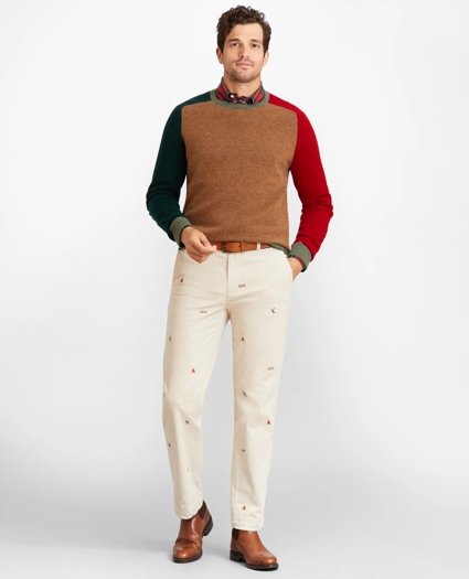 Clark Fit Embroidered Corduroy Pants, image 2