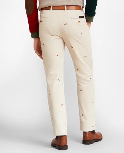 Clark Fit Embroidered Corduroy Pants, image 3