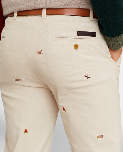 Clark Fit Embroidered Corduroy Pants, image 5
