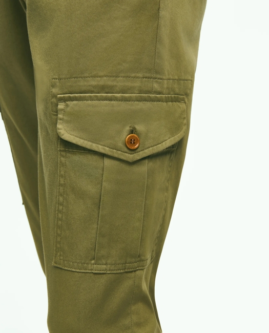 Washed Cotton Stretch Cargo Pants