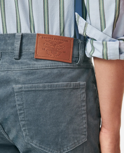 Slim Fit Five-Pocket Stretch Corduroy Pants, image 5