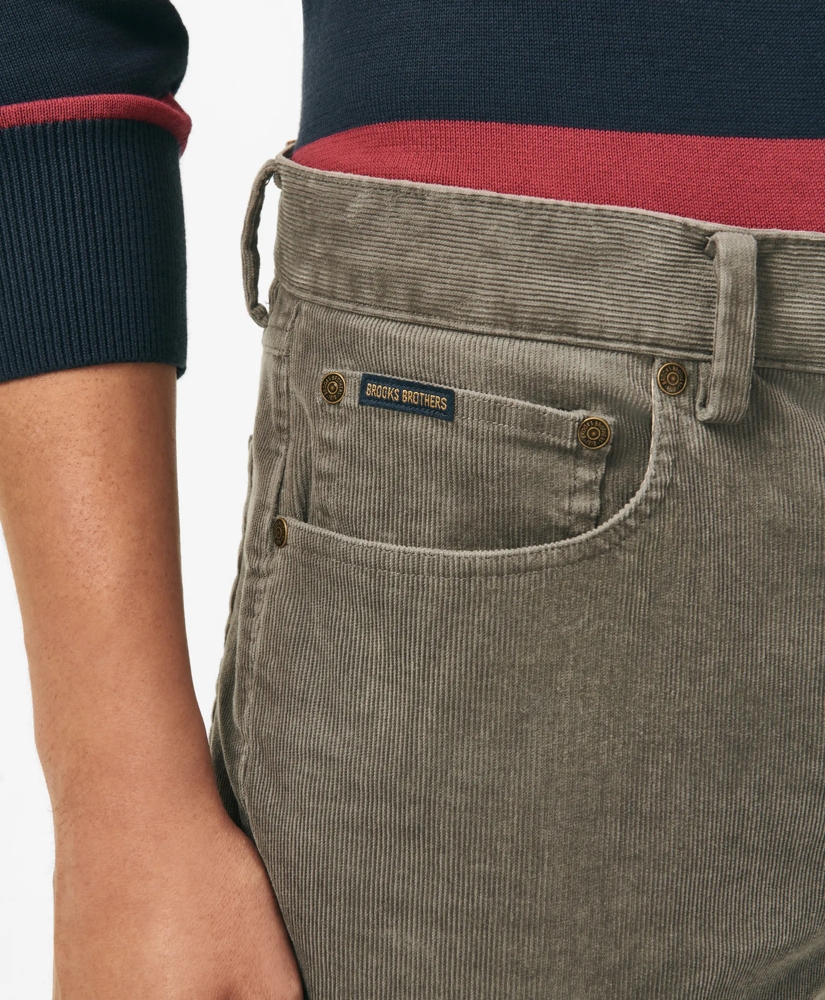 Slim Fit Five-Pocket Stretch Corduroy Pants, image 4