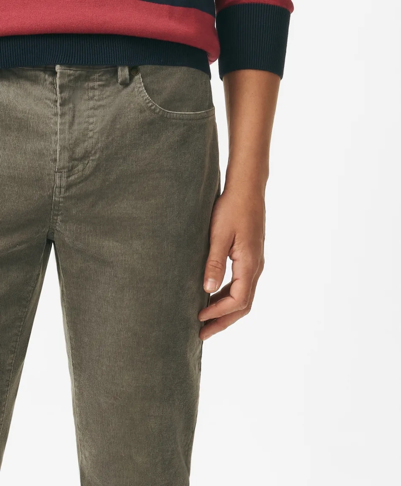 Slim Fit Five-Pocket Stretch Corduroy Pants, image 5