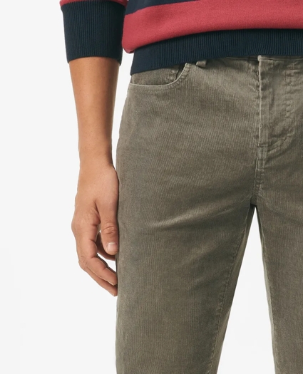 Slim Fit Five-Pocket Stretch Corduroy Pants, image 6