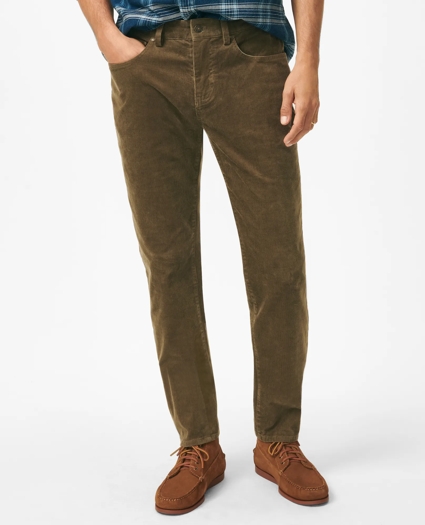 Slim Fit Five-Pocket Stretch Corduroy Pants, image 1