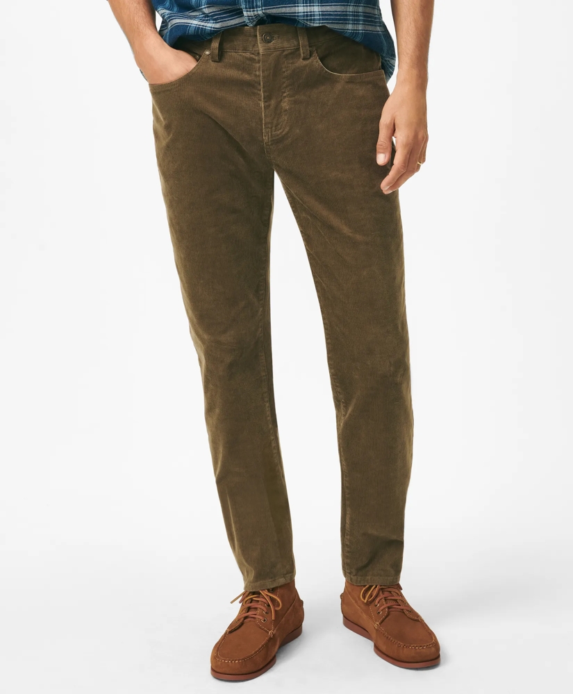 Slim Fit Five-Pocket Stretch Corduroy Pants, image 1