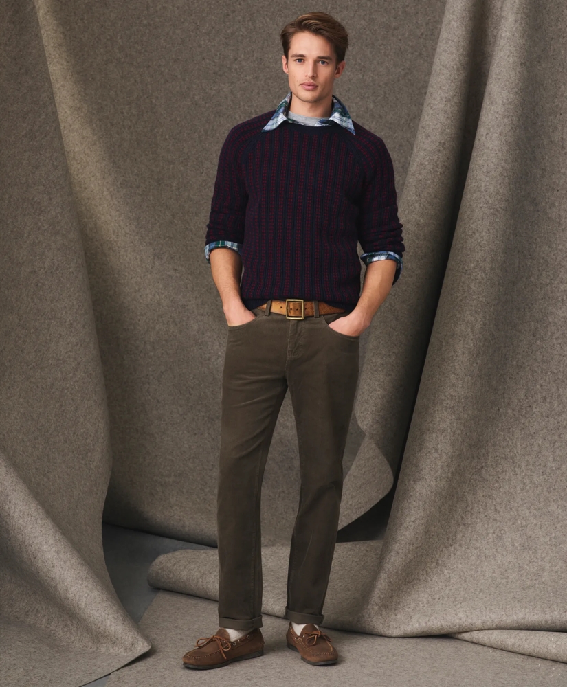 Slim Fit Five-Pocket Stretch Corduroy Pants, image 4