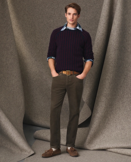 Slim Fit Five-Pocket Stretch Corduroy Pants, image 4