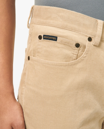 Slim Fit Five-Pocket Stretch Corduroy Pants, image 3