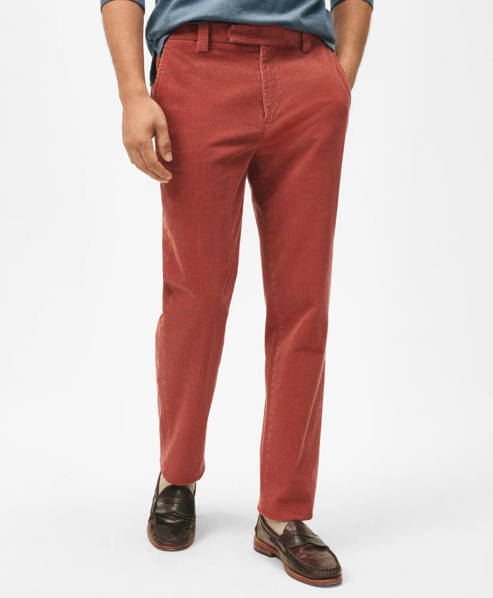 Milano Slim-Fit Wide-Wale Corduroy Pants - Medium Red