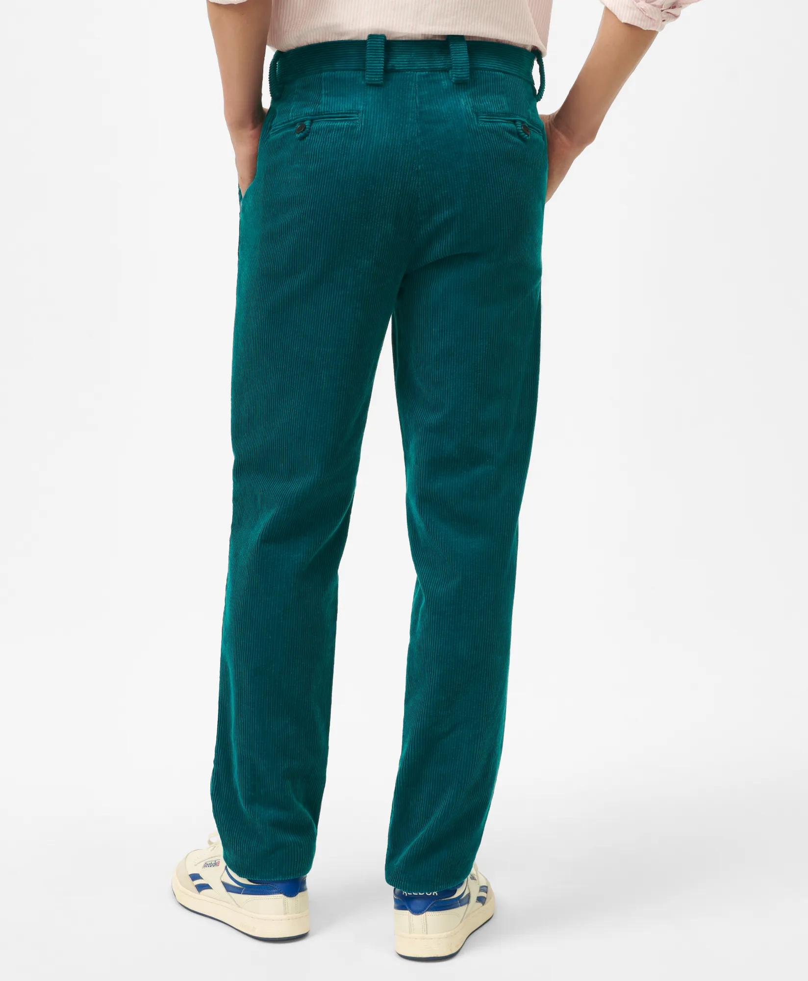 Milano Slim-Fit Wide-Wale Corduroy Pants - Teal