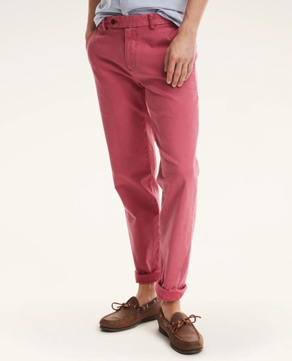 Milano Slim-Fit Washed Canvas Chino Pants, image 1