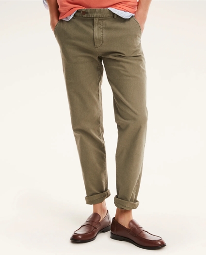 Milano Slim-Fit Washed Canvas Chino Pants, image 1