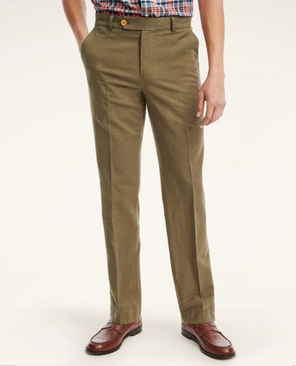 Milano Slim-Fit Stretch Cotton Linen Chino Pants, image 1